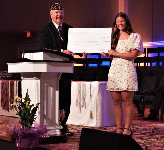 Post 143 Presents Bob Hilliard 1000 Scholarship The American Legion